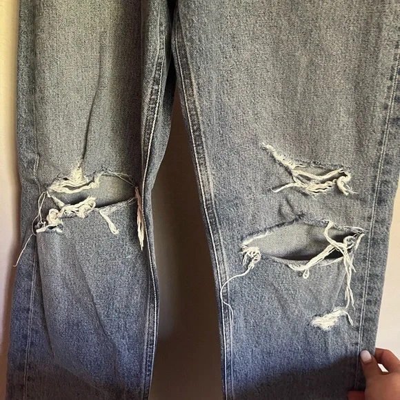 🚨SOLD 🚨 Free People Agolde 90's High Rise Distressed Straight Leg Jeans, EUC - Picture 6 of 7